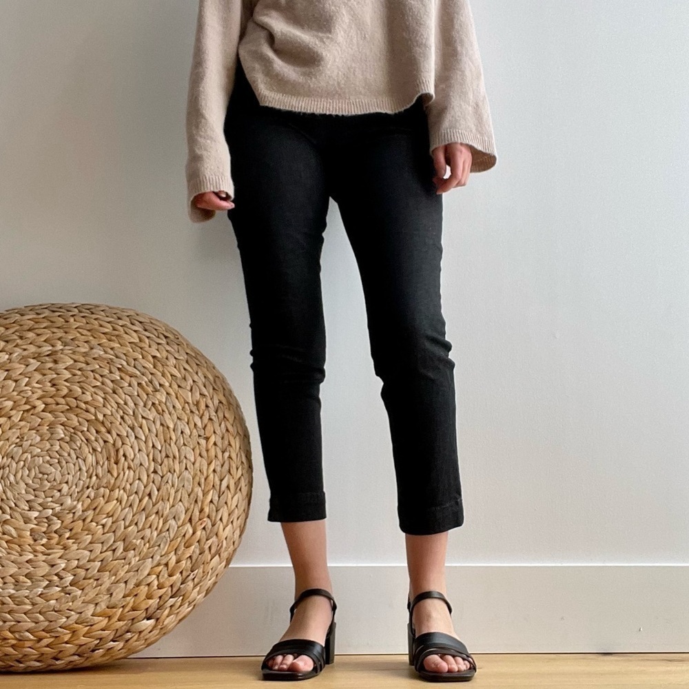 NWT UNITED COLORS OF BENETTON BLACK ANKLE SLIM CHINOS  TROUSERS- 2